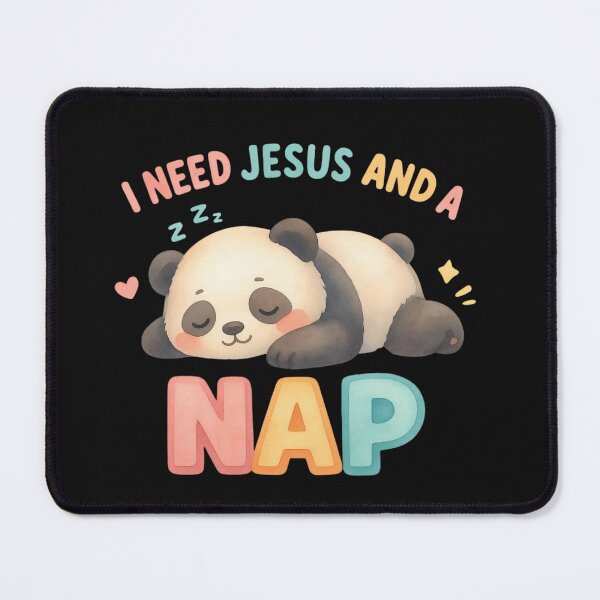Item preview, Cute Sleepy Panda Shirt – I Need Jesus And A Nap Funny Faith Tee designed and sold by ArtsBorn2Create.