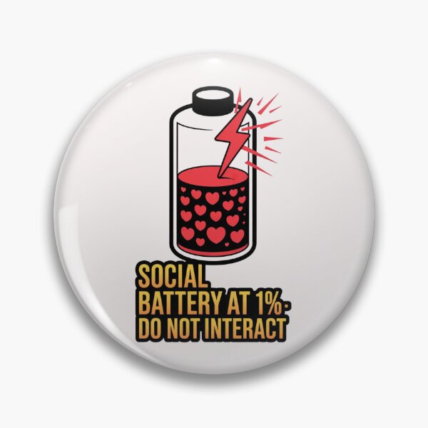 Item preview, Social Battery At 1% - Do Not Interact - Funny Introvert Humor designed and sold by Design_Your_Day.