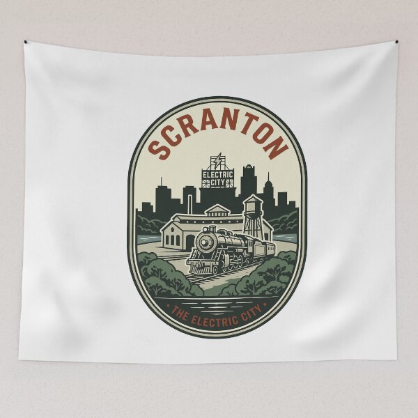 Item preview, Retro Scranton Electric City Pennsylvania Steam Train designed and sold by k3rstman1.