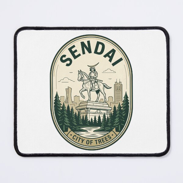Item preview, Sendai Japan City of Trees Samurai Statue Badge designed and sold by k3rstman1.