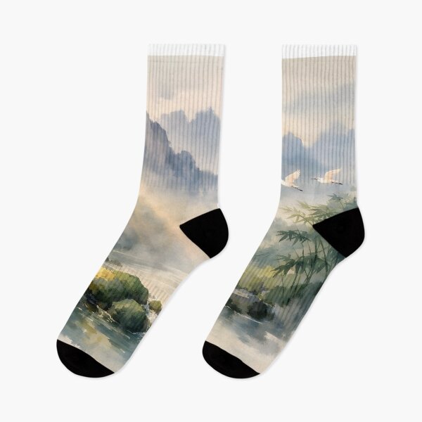Item preview, Misty Mountains Bamboo Stream designed and sold by sigmaartstudio.