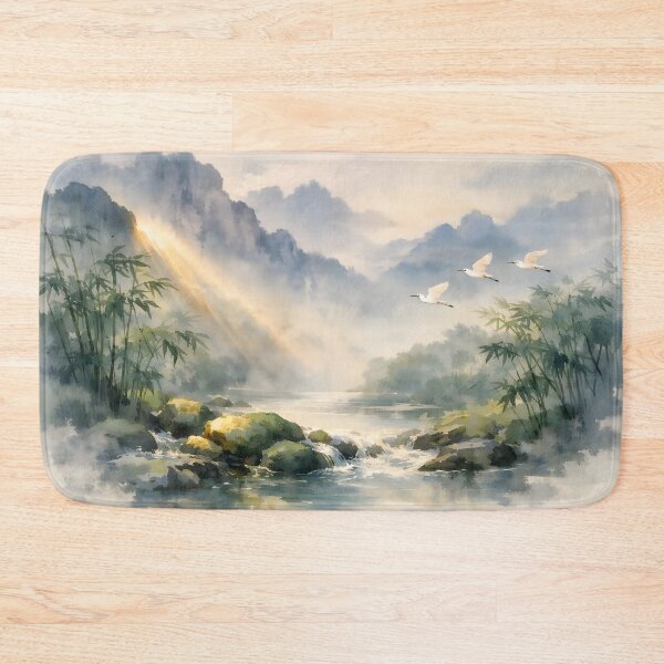 Item preview, Misty Mountains Bamboo Stream designed and sold by sigmaartstudio.