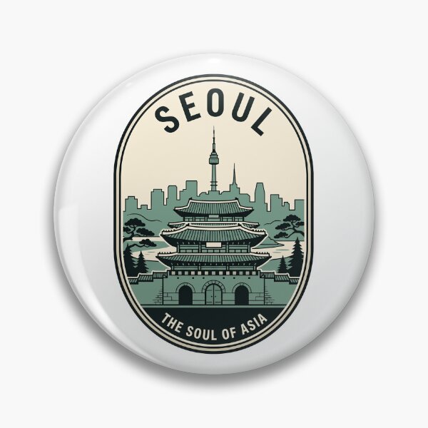 Item preview, Vintage Seoul South Korea City Landmark Badge designed and sold by k3rstman1.