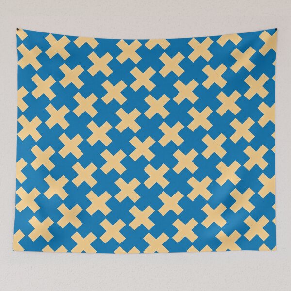Item preview, Nordic Cross Grid – Scandinavian Blue & Cream Geometric Pattern designed and sold by Pattern Fusion Creations.