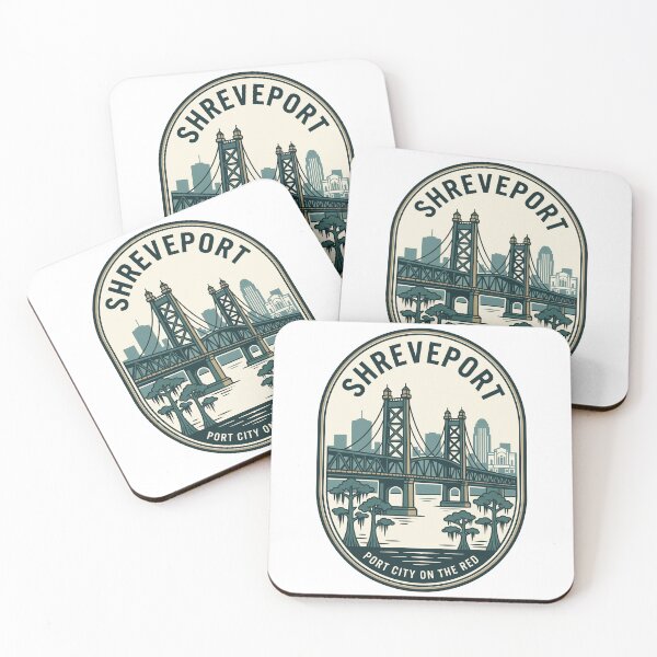 Item preview, Vintage Shreveport Louisiana Skyline Retro Bridge Badge designed and sold by k3rstman1.
