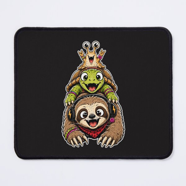 Item preview, Cute Punk Sloth Turtle Snail Stack Slow Life Animal Art designed and sold by JerdbordinShop.
