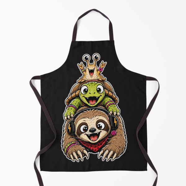 Item preview, Cute Punk Sloth Turtle Snail Stack Slow Life Animal Art designed and sold by JerdbordinShop.