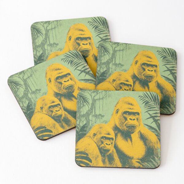 Item preview, Golden Gorilla — Seafoam Retro Painted  with Jungle Motif designed and sold by Jandedan.
