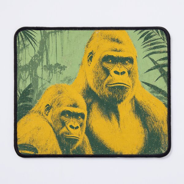 Item preview, Golden Gorilla — Seafoam Retro Painted  with Jungle Motif designed and sold by Jandedan.
