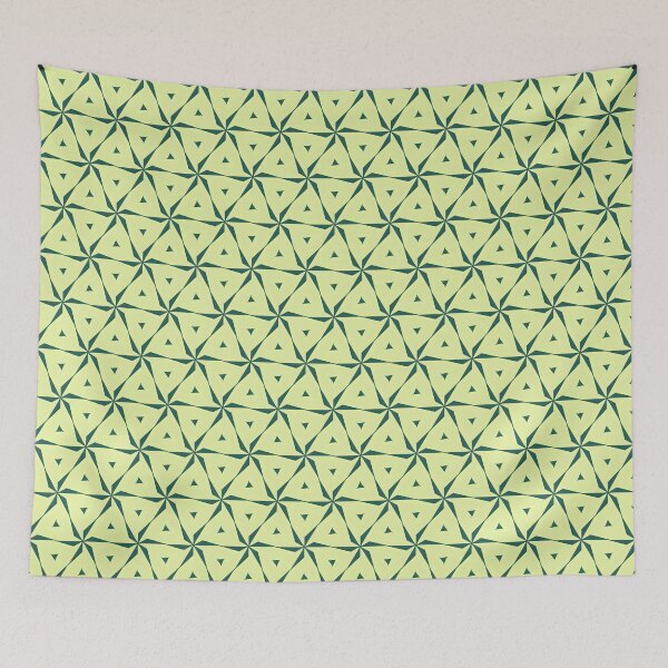 Item preview, Citrus Spin – Lime & Teal Triangle Geometric Pattern designed and sold by Pattern Fusion Creations.