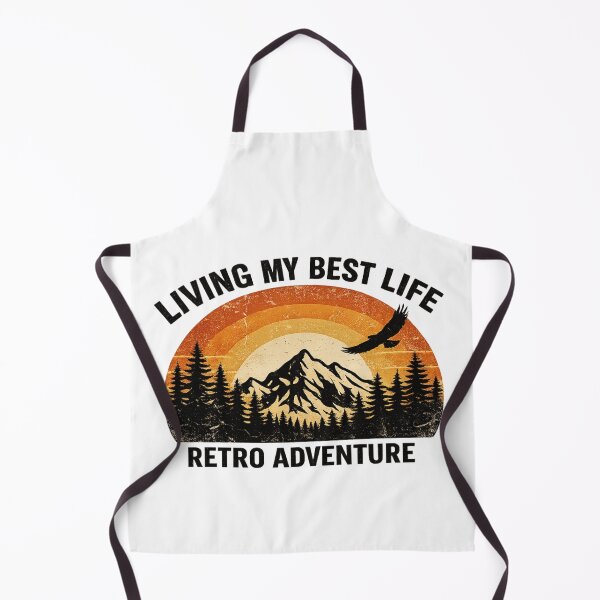 Item preview, Retro Adventure Living My Best Life Vintage Mountain Sunset Hiking Camping T-Shirt Sticker designed and sold by RelateAndTee.