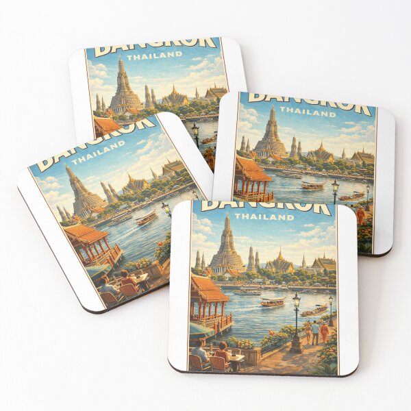 Item preview, Bangkok Thailand Vintage Travel Poster Sticker – Neon Street Market Aesthetic designed and sold by designerr23 ⭐⭐⭐⭐⭐.