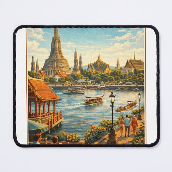 Item preview, Bangkok Thailand Vintage Travel Poster Sticker – Neon Street Market Aesthetic designed and sold by designerr23 ⭐⭐⭐⭐⭐.