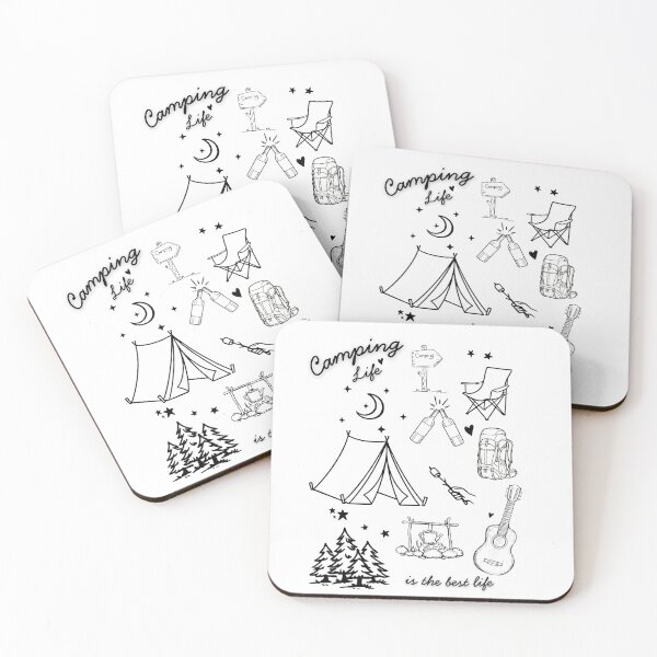 Item preview, Camping Life Is The Best Life Cute Hand Drawn Outdoor Doodle Design designed and sold by tarzbol.