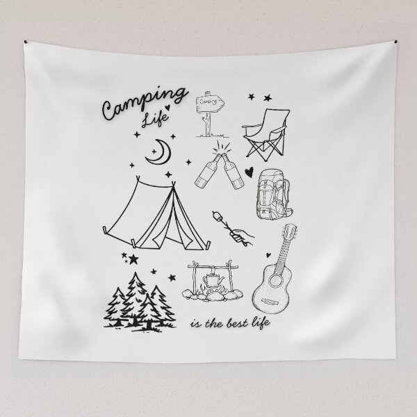 Item preview, Camping Life Is The Best Life Cute Hand Drawn Outdoor Doodle Design designed and sold by tarzbol.