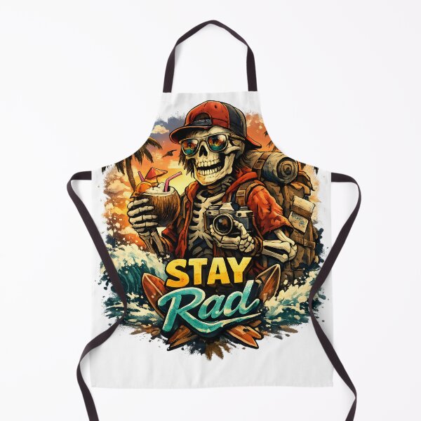 Item preview, Stay Rad Skeleton – Retro Surf Vacation Skeleton Design designed and sold by jahiggin.