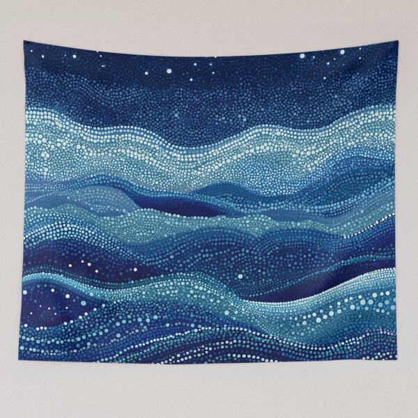 Item preview, Aboriginal Inspired Dot Art - With Seamless Waves of the Ocean designed and sold by GrinGalore.