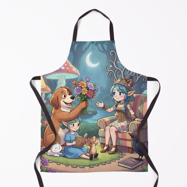 Item preview, Enchanted Forest Fairy - Cute Anime Elf Queen and Friendly Animals Art designed and sold by myforestfog.