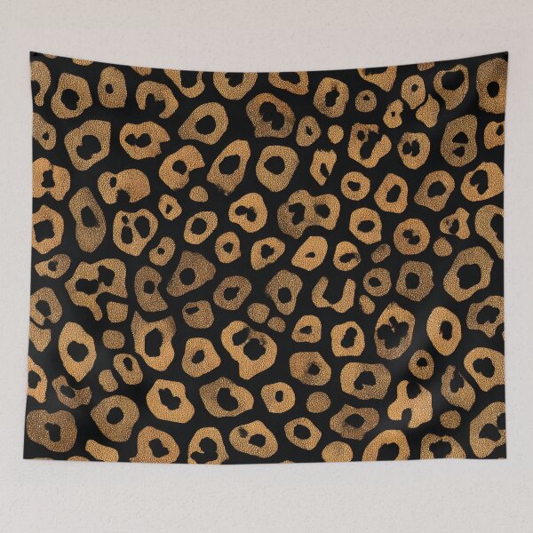 Item preview, Black Gold Leopard Print Wild Animal Pattern designed and sold by GrinGalore.