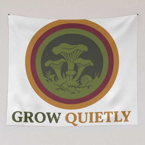 Item preview, Grow Quietly - Mushroom Foraging Snail Cottagecore Art designed and sold by ArcApparel2020.