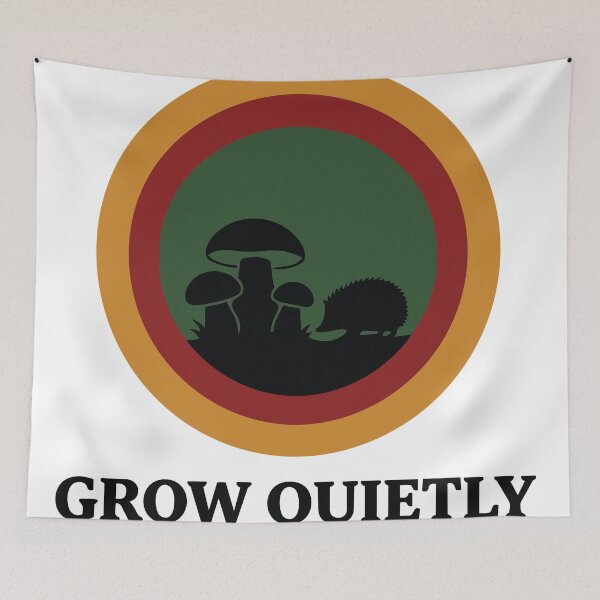 Item preview, Grow Quietly - Porcini Mushroom & Hedgehog Forest Circle designed and sold by ArcApparel2020.