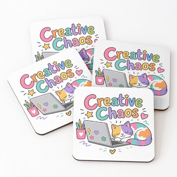 Item preview, Kawaii Colorful Cat Sleeping on Laptop Creative Chaos Sticker Illustration designed and sold by DiNata.