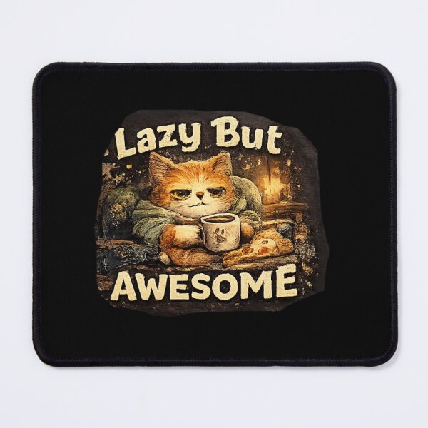 Item preview, Title: Lazy But Awesome Cat Coffee  designed and sold by Hobby-up.
