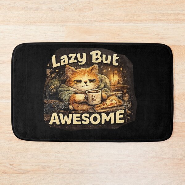 Item preview, Title: Lazy But Awesome Cat Coffee  designed and sold by Hobby-up.
