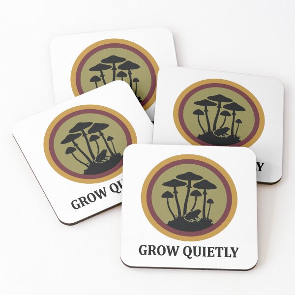 Item preview, Grow Quietly - Woodland Frog & Mushroom Retro Sunset designed and sold by ArcApparel2020.