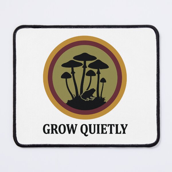 Item preview, Grow Quietly - Woodland Frog & Mushroom Retro Sunset designed and sold by ArcApparel2020.