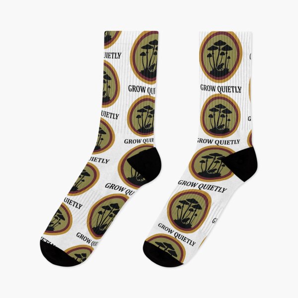 Item preview, Grow Quietly - Woodland Frog & Mushroom Retro Sunset designed and sold by ArcApparel2020.