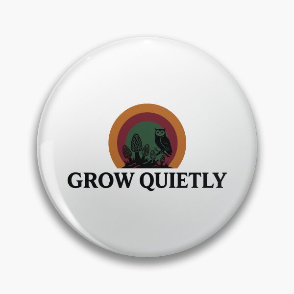 Item preview, Grow Quietly - Wise Owl & Morel Mushroom Nature Art designed and sold by ArcApparel2020.