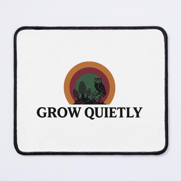 Item preview, Grow Quietly - Wise Owl & Morel Mushroom Nature Art designed and sold by ArcApparel2020.