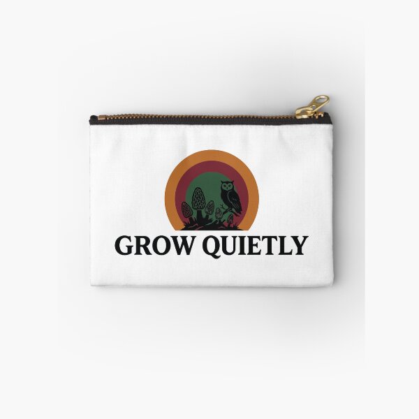 Item preview, Grow Quietly - Wise Owl & Morel Mushroom Nature Art designed and sold by ArcApparel2020.