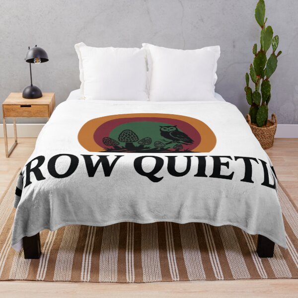 Item preview, Grow Quietly - Wise Owl & Morel Mushroom Nature Art designed and sold by ArcApparel2020.