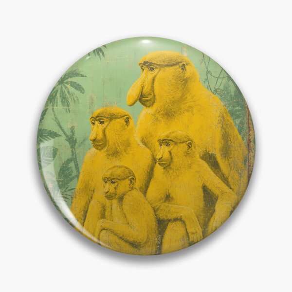 Item preview, Golden Proboscis Family — Seafoam Retro with Jungle Motif designed and sold by Jandedan.