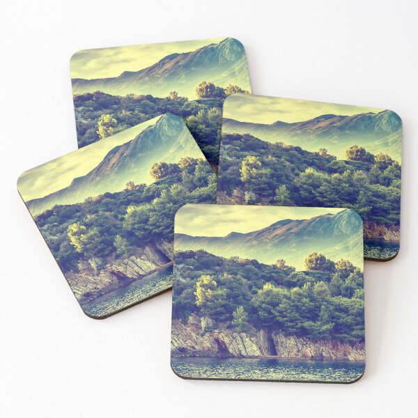 Item preview, Montenegro Retro Mountain and Sea Landscape Vintage Travel designed and sold by Artycom.