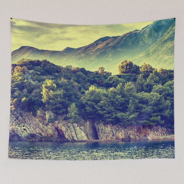 Item preview, Montenegro Retro Mountain and Sea Landscape Vintage Travel designed and sold by Artycom.