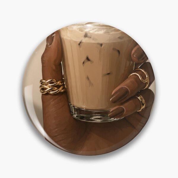 Item preview, Luxury Black Hand Holding Iced Coffee with Whipped Cream and Gold Jewelry designed and sold by CoquetteDigitalArt.