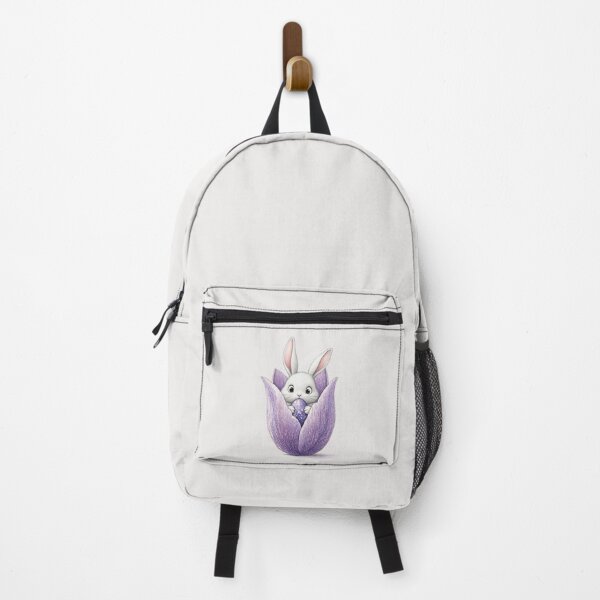 Item preview, Cute Pastel Bunny in Purple Flower Holding Easter Egg designed and sold by PixelQ.