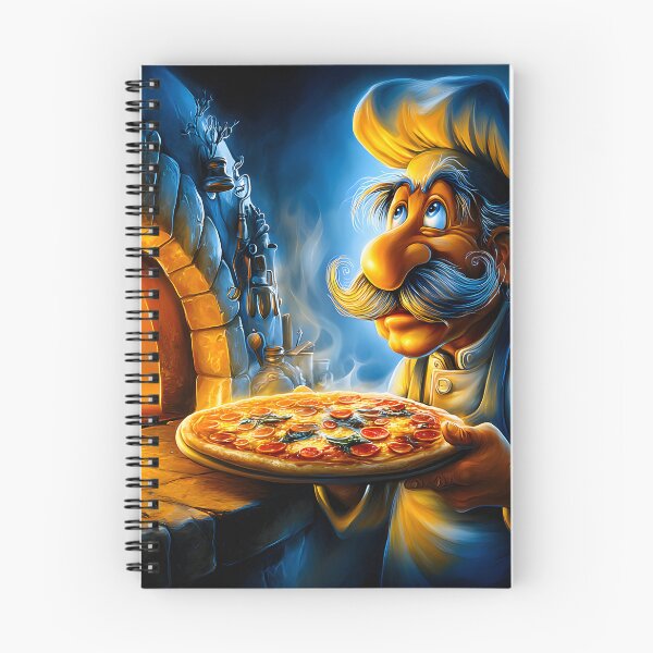 Item preview, Whimsical Chef with Pizza in Rustic Kitchen designed and sold by Artessie.