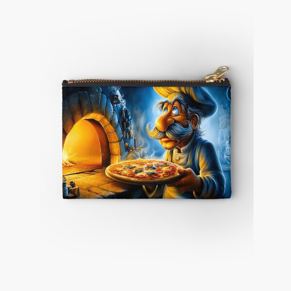 Item preview, Whimsical Chef with Pizza in Rustic Kitchen designed and sold by Artessie.