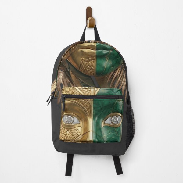 Item preview, Luxury Emerald Mask Wall Art – Mythic Green & Gold Fantasy Face Design designed and sold by MonaRose_Art.
