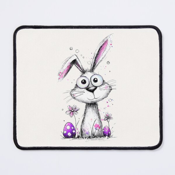 Item preview, Cute Kawaii Easter Bunny with Colorful Eggs and Flowers designed and sold by PixelQ.