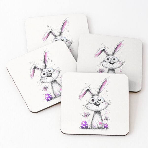 Item preview, Cute Kawaii Easter Bunny with Colorful Eggs and Flowers designed and sold by PixelQ.