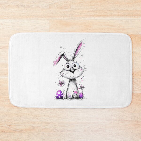 Item preview, Cute Kawaii Easter Bunny with Colorful Eggs and Flowers designed and sold by PixelQ.