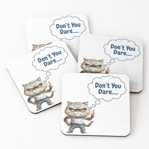 Item preview, Grumpy Tabby Cat Don't You Dare Sarcastic Warning designed and sold by ArtisticDesignsbyLinda.