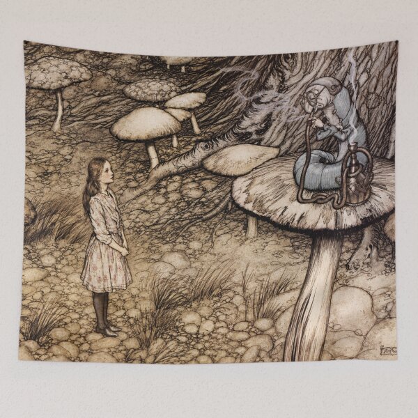 Item preview, Alice and the Caterpillar by Arthur Rackham - Vintage Art designed and sold by RickE.