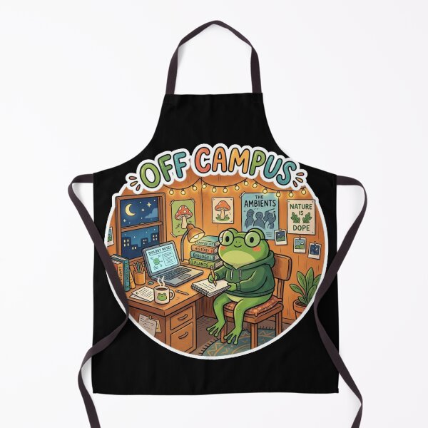 Item preview, OFF CAMPUS Frog – Cozy College Student Cartoon Aesthetic designed and sold by ArtsyExplorer.