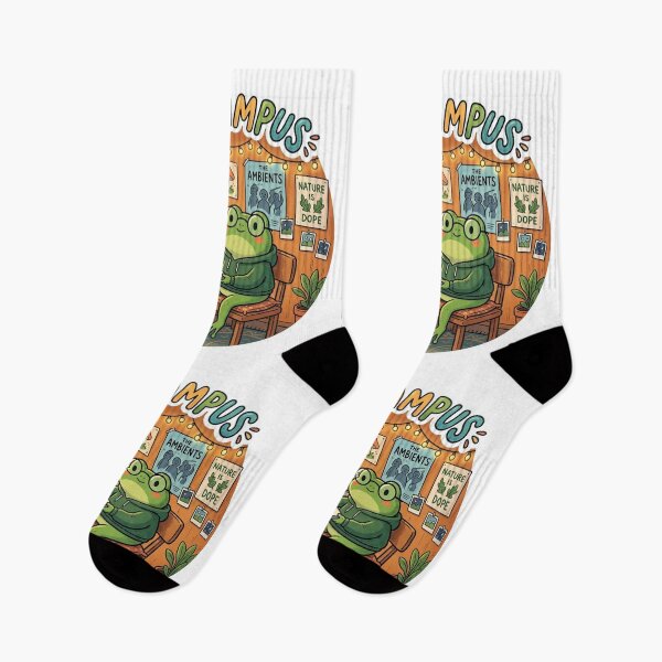 Item preview, OFF CAMPUS Frog – Cozy College Student Cartoon Aesthetic designed and sold by ArtsyExplorer.